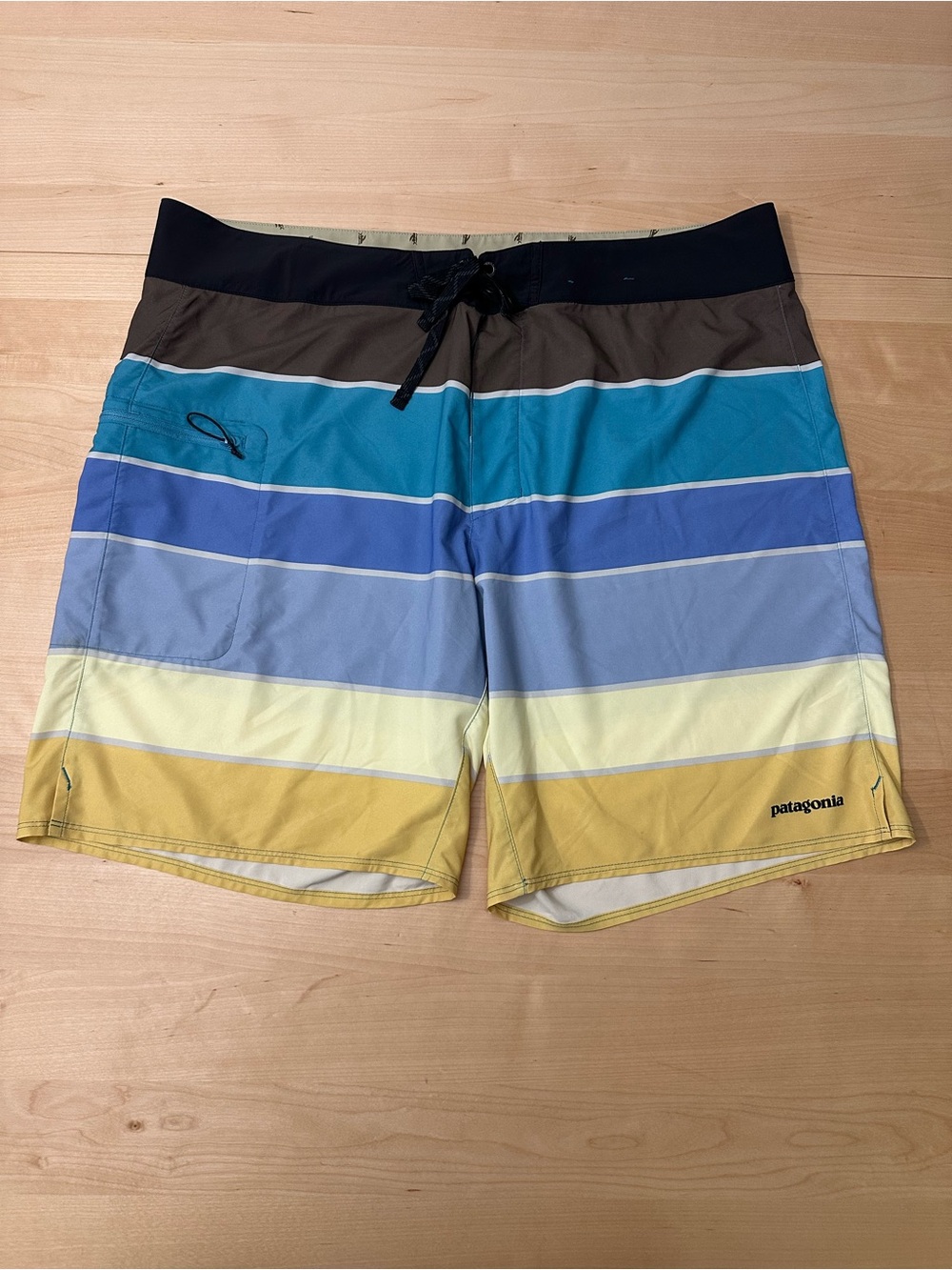 Patagonia Men’s Multicolor Stripe Boardshorts - Yellow/Blue